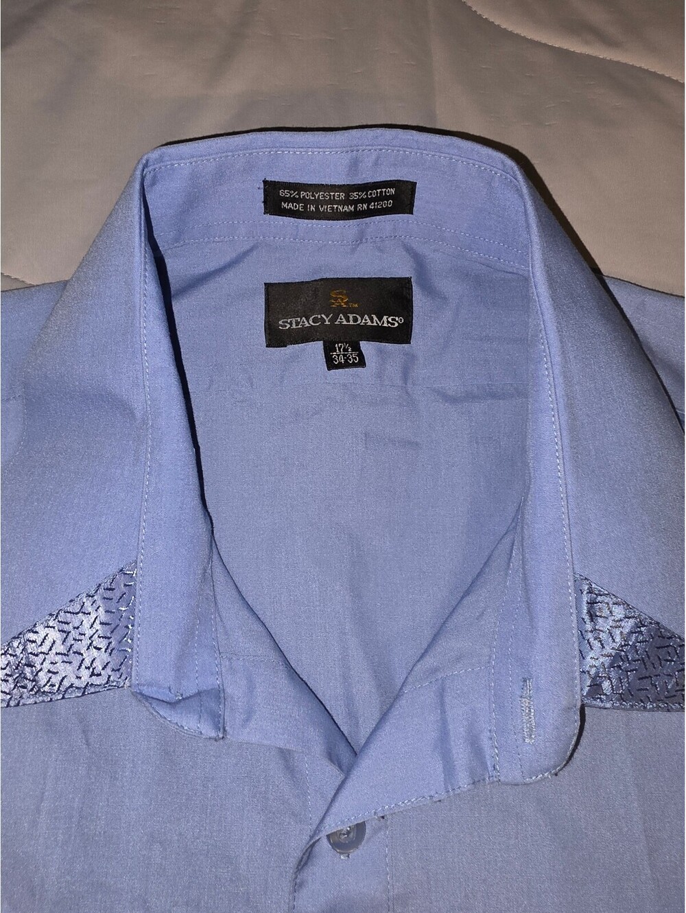 Stacy Adams Modern Fit Long Sleeve Button Front Dress Shirt Size XL. 17.5  34/35